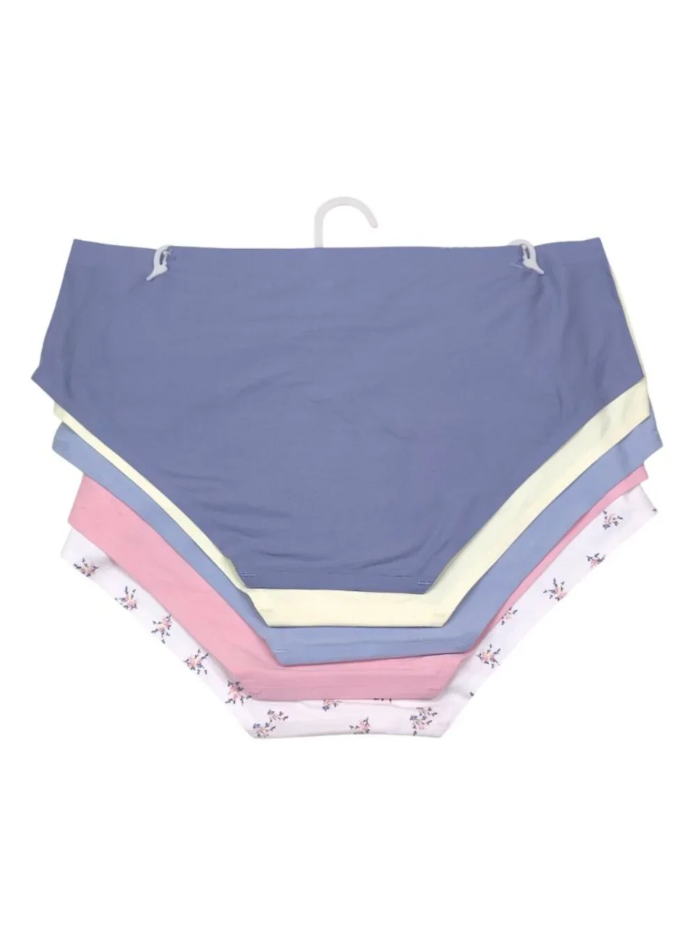 Laura Ashley L 5-Pack No-Show Lace Trim Panties Super Soft Hipster Pink Blue Yel